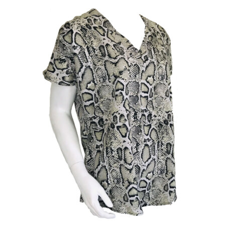 V-Neck Woven Blouse - Snake - Image 2