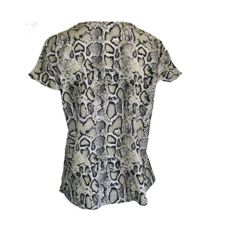 V-Neck Woven Blouse - Snake - Image 3