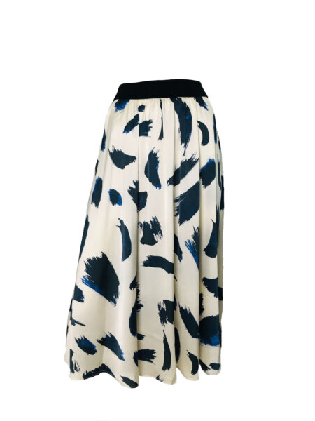 Full Elastic Skirt - Ivory Navy