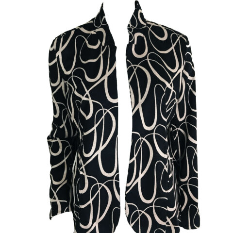 Structured Blazer - Black Oatmeal Swirl