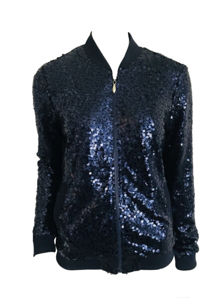 Sequins Bomber - Navy