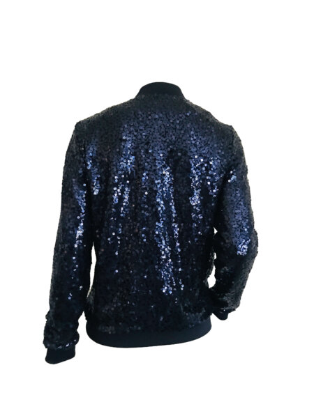 Sequins Bomber - Navy - Image 3