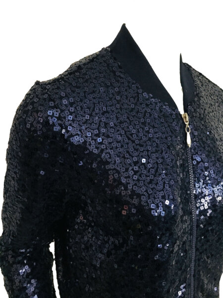Sequins Bomber - Navy - Image 4