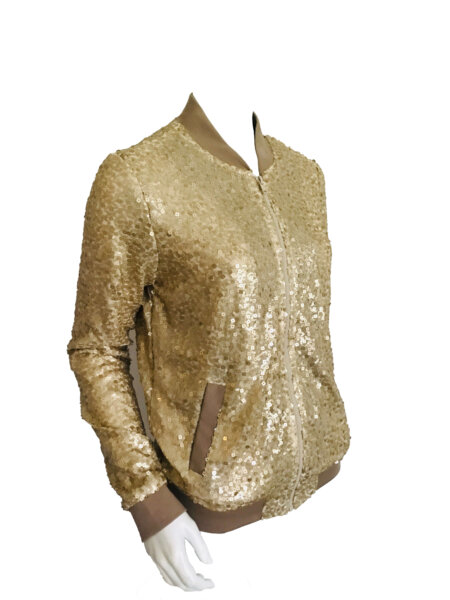 Sequins Bomber - Sand - Image 2