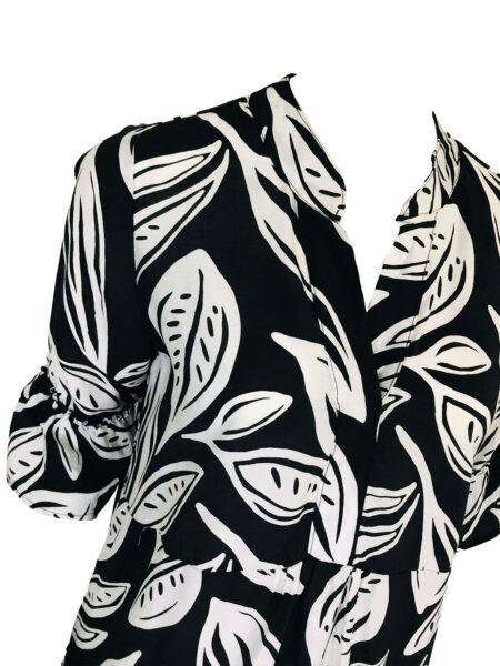 Greek Dress - Black White Leaf - Image 4