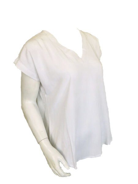V Neck Woven Blouse - White - Image 2