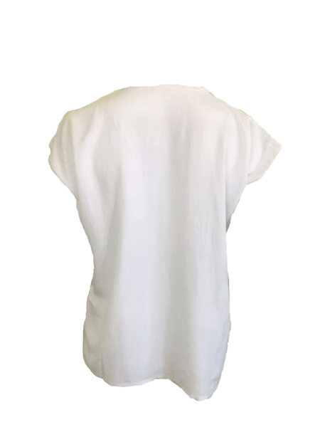 V Neck Woven Blouse - White - Image 3