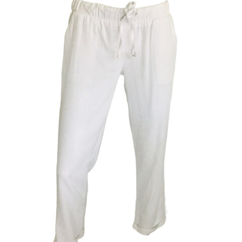 Turn Up Cuff Pants - White