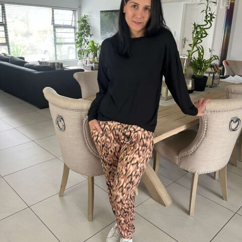Slouch Pants - Tan Animal